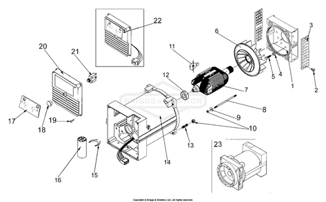 Part Location Diagram of 102736GS Briggs and Stratton Outlet panel complete aus/nz 20a cb
